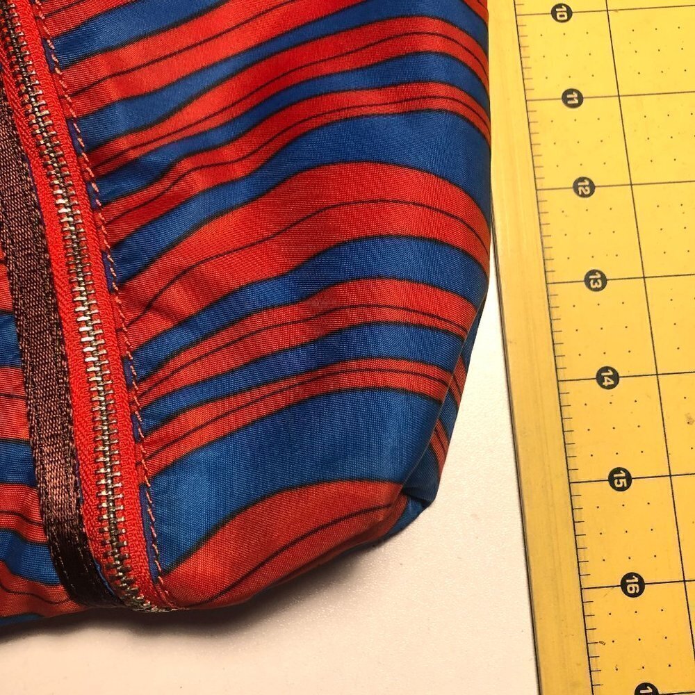 Marc By Marc Jacobs Striped Tote Shoulder Bag Blue Orange Zip Boho Designer 2614 - Picture 8 of 9